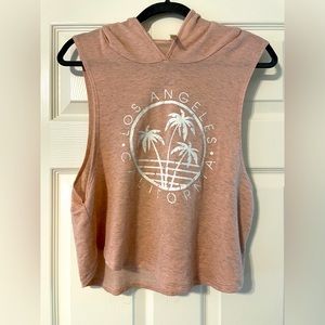 Soft cropped hoodie tank top